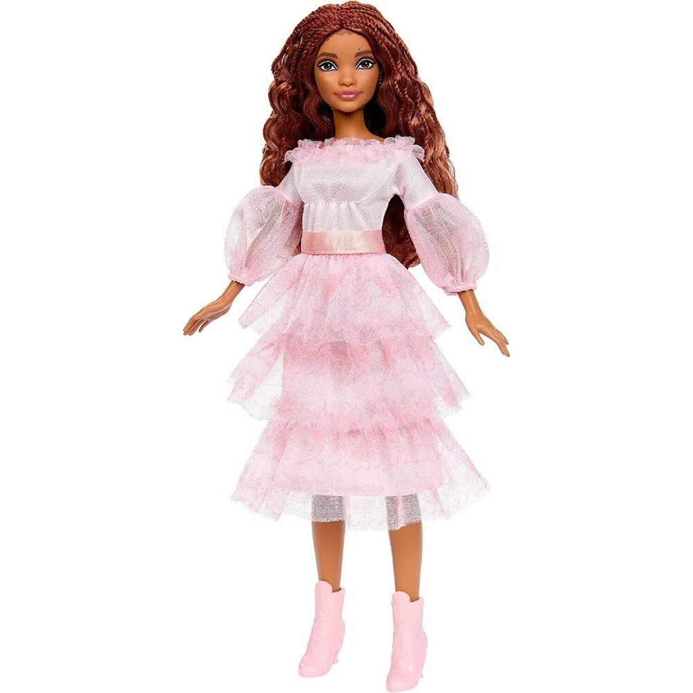 Disney The Little Mermaid Live Action Ariel Doll On Land Celebration Pink Dress